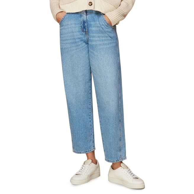 WHISTLES Blue Authentic Seam Detail Jeans