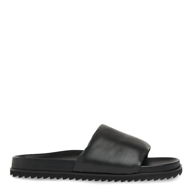 WHISTLES Black Aiden Leather Slider Sandals