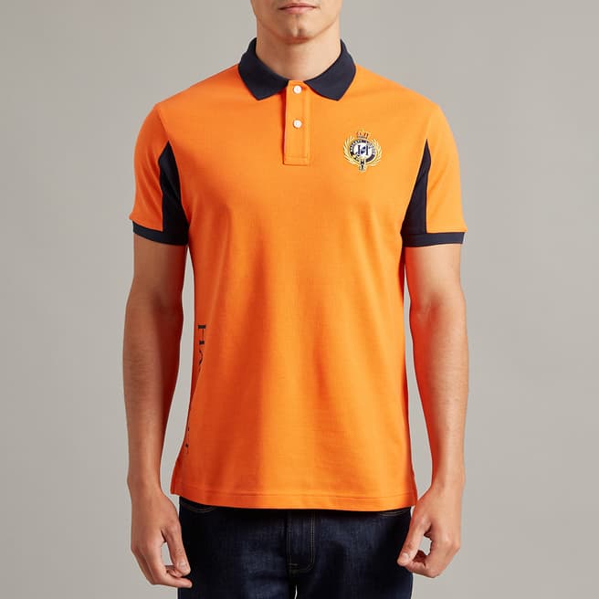 Hackett London Orange Embroidered Logo Polo Shirt