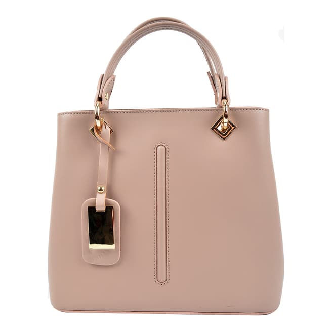 Roberta M Pink Leather Top Handle Bag