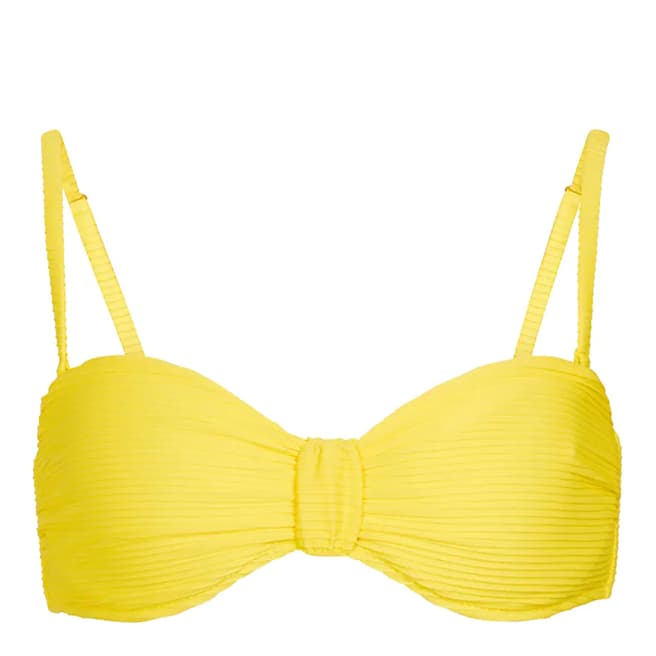 Heidi Klein Yellow Cascais Structured Bandeau Bikini Top