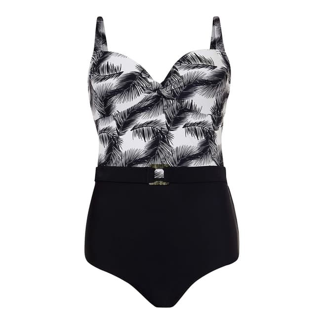 Phase Eight Black Palm Print Swimsuit