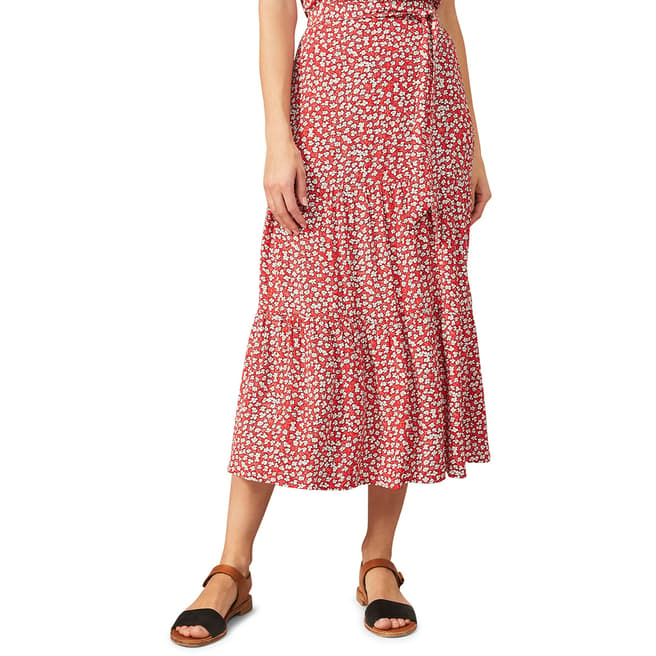 Phase Eight Red Callista Gypsy Tiered Skirt