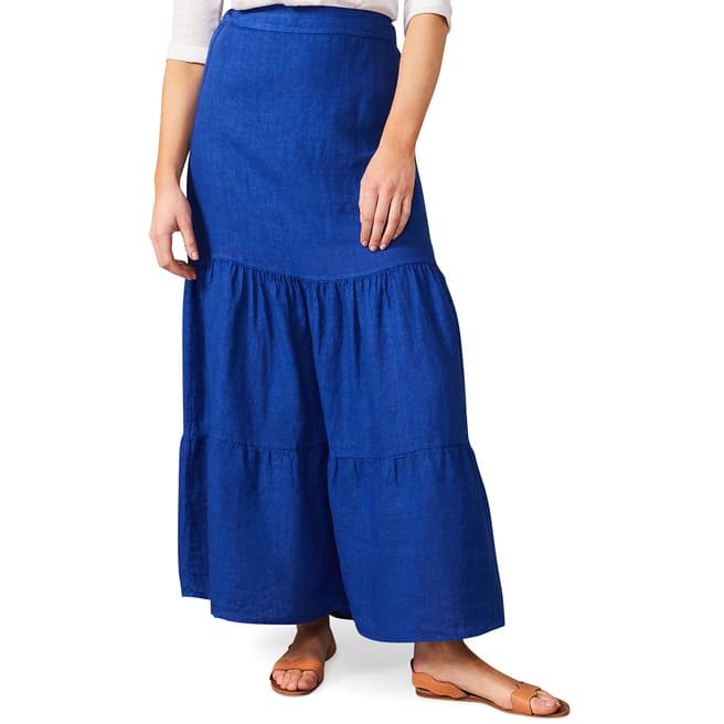 Phase Eight Cobalt Arvinder Linen Maxi Skirt
