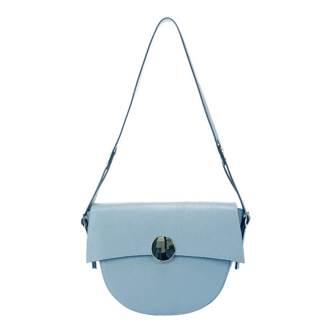 SCUI Studios Blue Leather Top Handle Bag