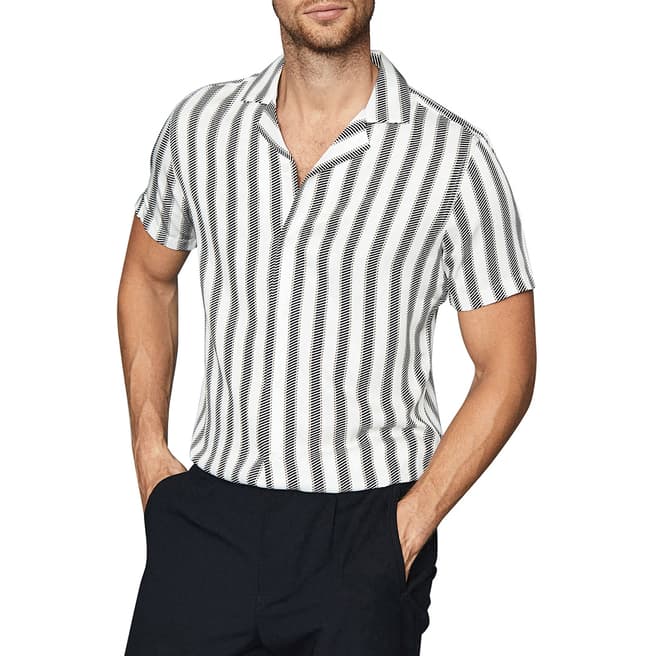 Reiss White Stripe Short Sleeve Shirt