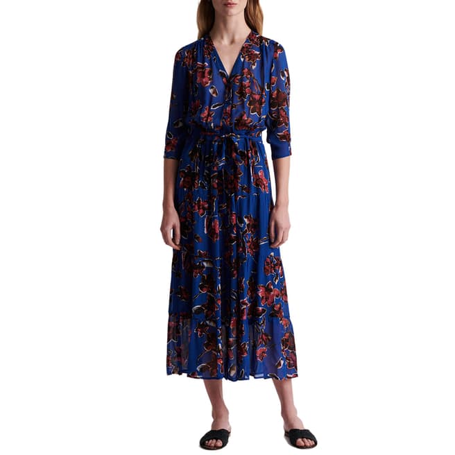 Gerard Darel Blue Floral Maxi Dress