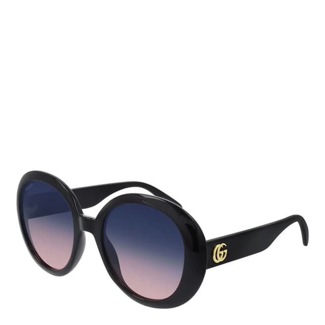 Gucci Women's Black/Blue Gradient Gucci Sunglasses 55mm
