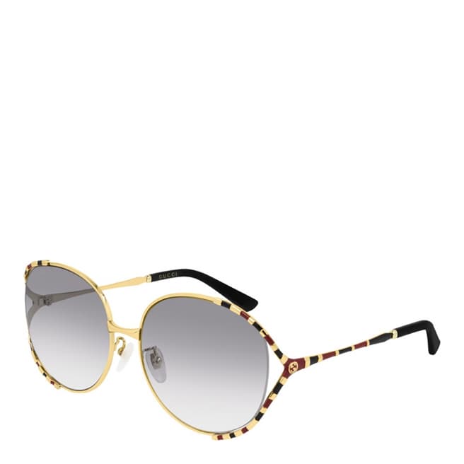 Gucci Women's Burgundy/Gold/Grey Gradient Gucci Sunglasses 59mm
