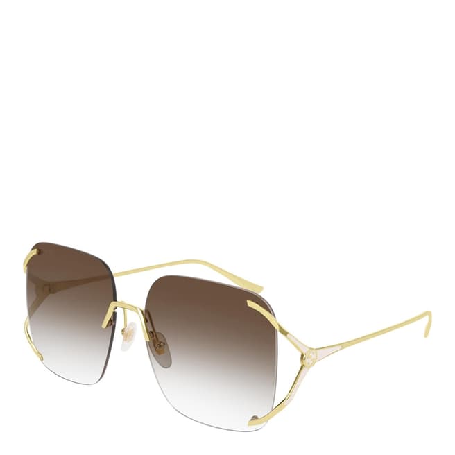 Gucci Women's Gold/Brown Gucci Sunglasses 60mm