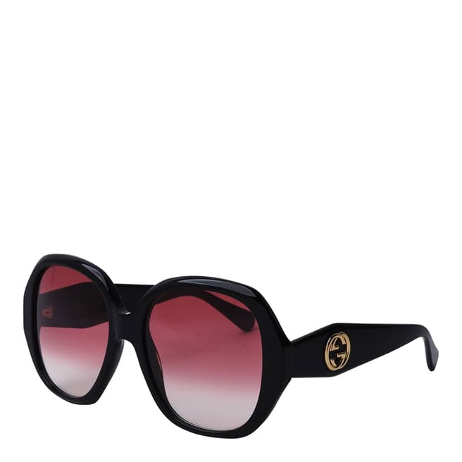 Gucci Women's Black/Plum Gradient Gucci Sunglasses 56mm