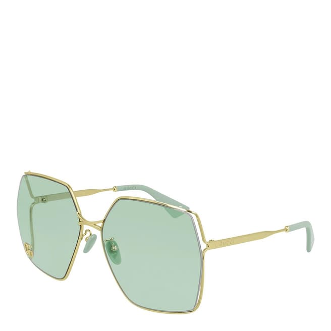 Gucci Women's Gold/Blue Gucci Sunglasses 65mm