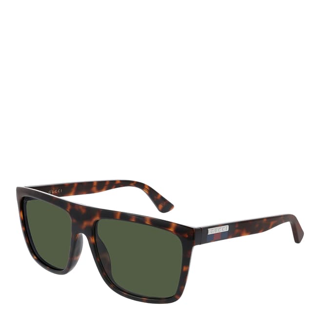 Gucci Men's Dark Havana/Green Gucci Sunglasses 59mm