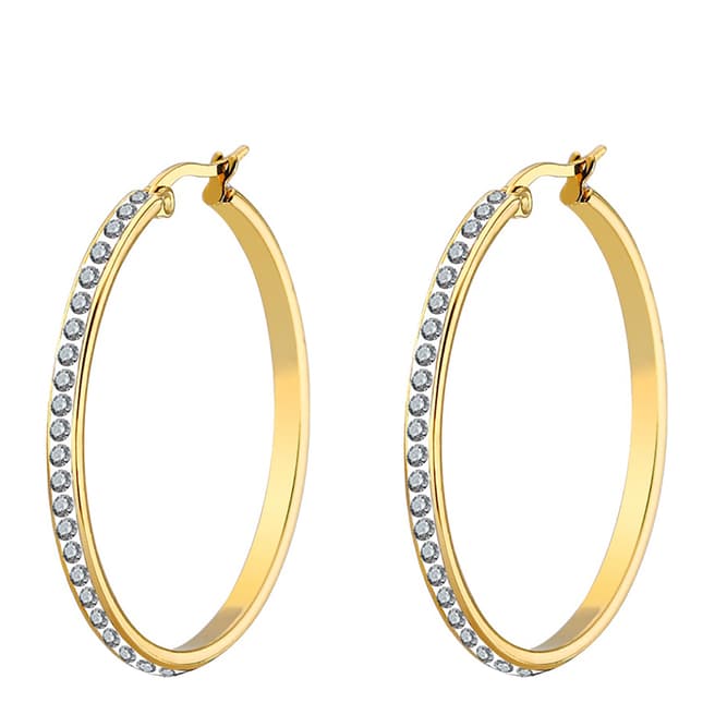 Chloe Collection by Liv Oliver 18K Gold Embelished Classic Hoop Earrings