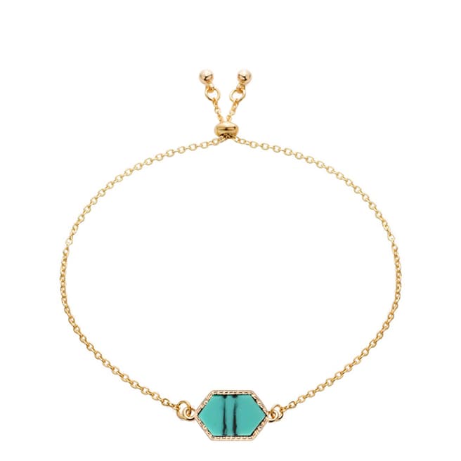 Liv Oliver 18K Gold Geometric Turquoise Bracelet