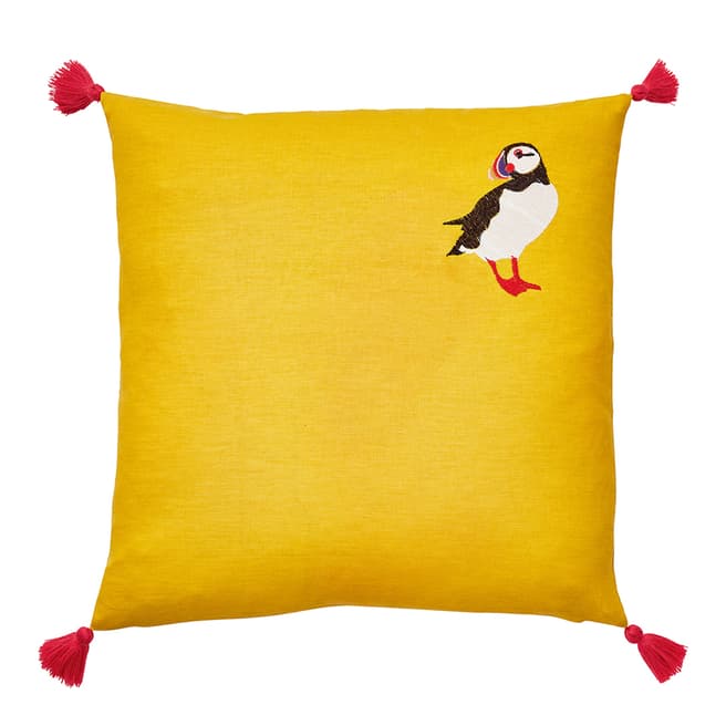 Joules St Ives Puffin 45x45cm Cushion, Antique Gold