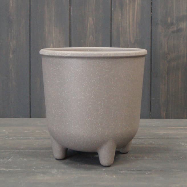 The Satchville Gift Company Earthy Warm Grey Straw Pot With Feet