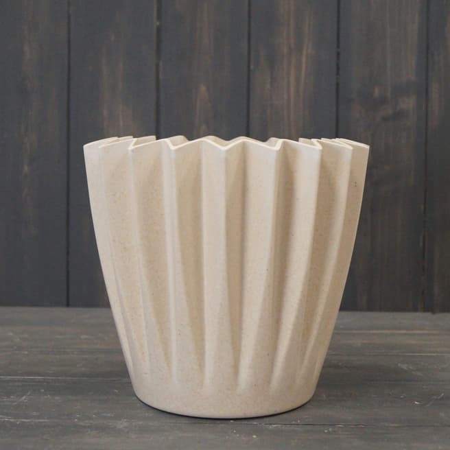 The Satchville Gift Company Earthy Natural Bamboo Corrugated Pot