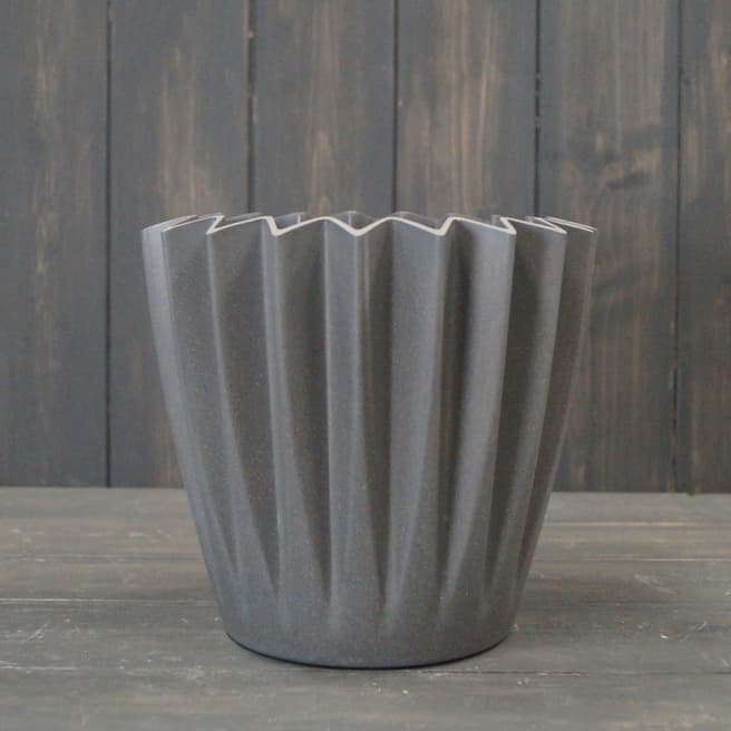 The Satchville Gift Company Earthy anthracite Bamboo Corrugated Pot