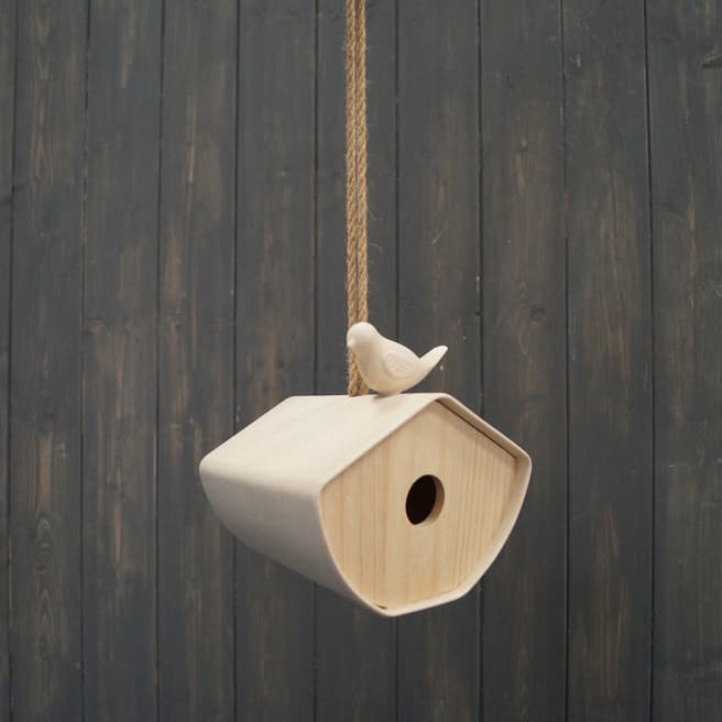 The Satchville Gift Company Earthy Natural Bamboo japandi Birdhouse