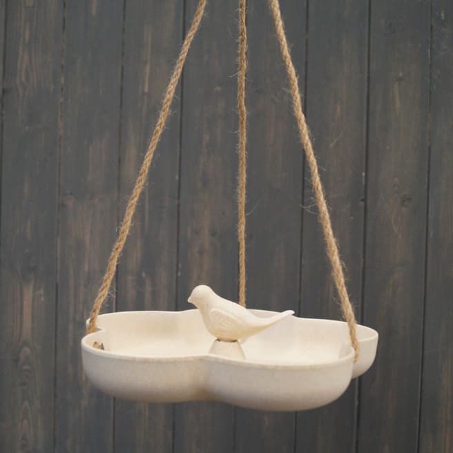 The Satchville Gift Company Earthy Natural Bamboo Hanging Bird Bath/Feeder