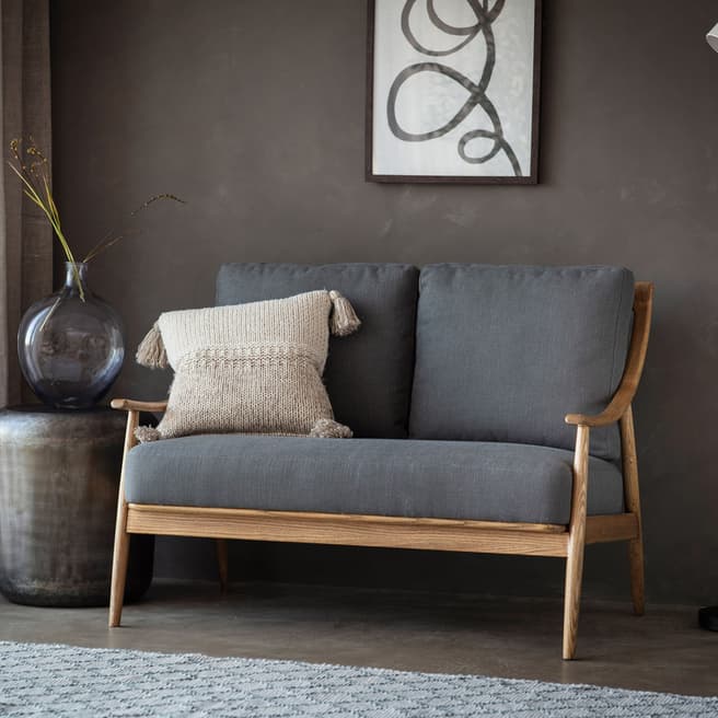 Gallery Living Austell Linen 2 Seater Sofa, Dark Grey