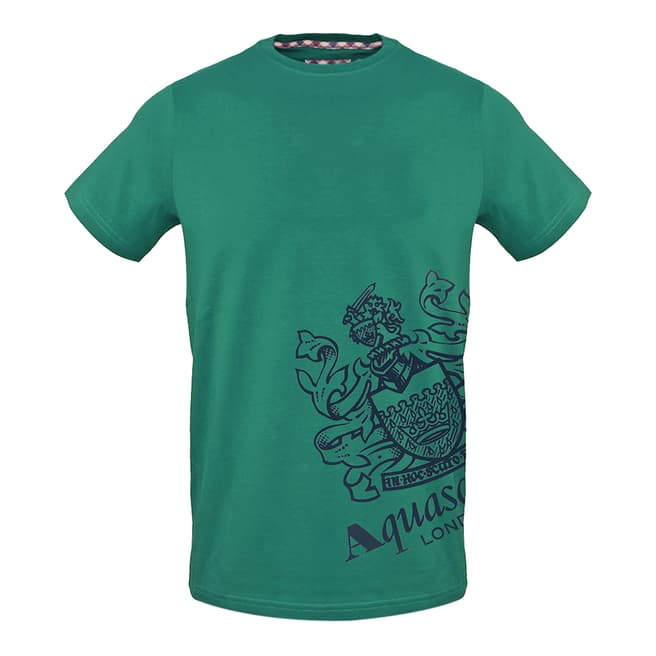 Aquascutum Green Cotton Side Logo T-Shirt