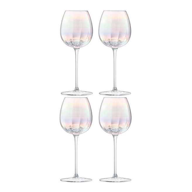 LSA Set of 4 Pearl White Wine Glasses, 325ml