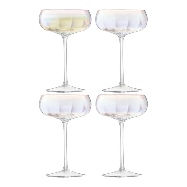 LSA Set of 4 Pearl Champagne Saucers, 300ml