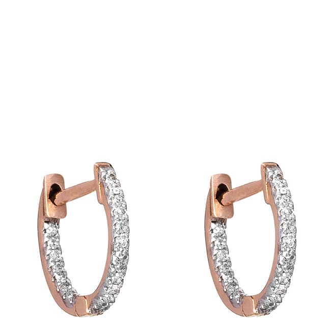 Le Diamantaire Rose Gold/ Silver Perfect Creoles Diamond Hoop Earrings