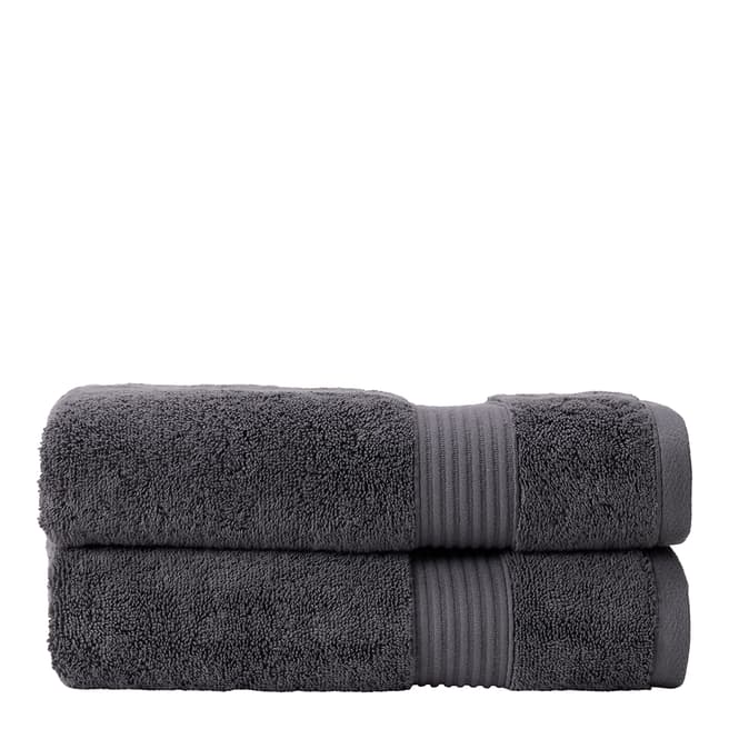 Christy Ambience Pair Of Hand Towels, Ash Grey