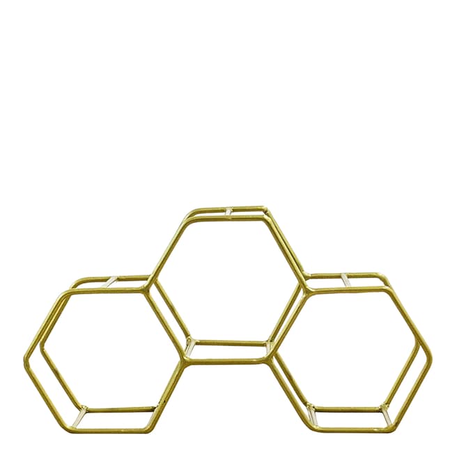 Gallery Living Brass Honeycomb Wine Rack of 3