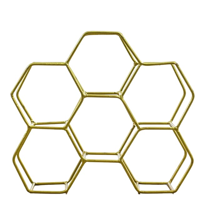 Gallery Living Brass Honeycomb Wine Rack of 6