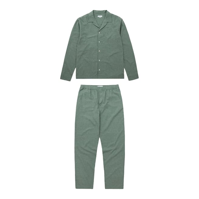 Hamilton and Hare Sage Green Flannel Pyjama Set