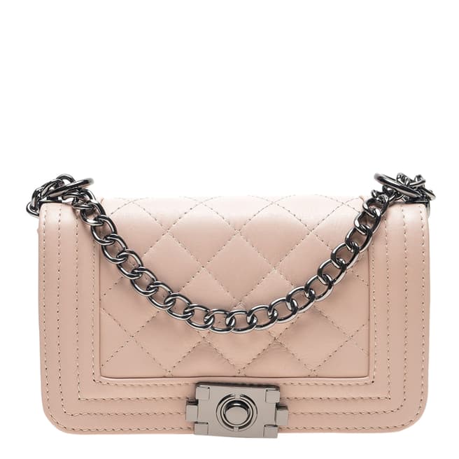 Isabella Rhea Pink Leather Chain Shoulder Bag