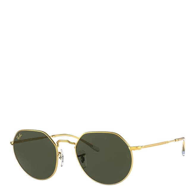 Ray-Ban Unisex Gold/Green Classic G-15 Jack Ray-Ban Sunglasses 53mm
