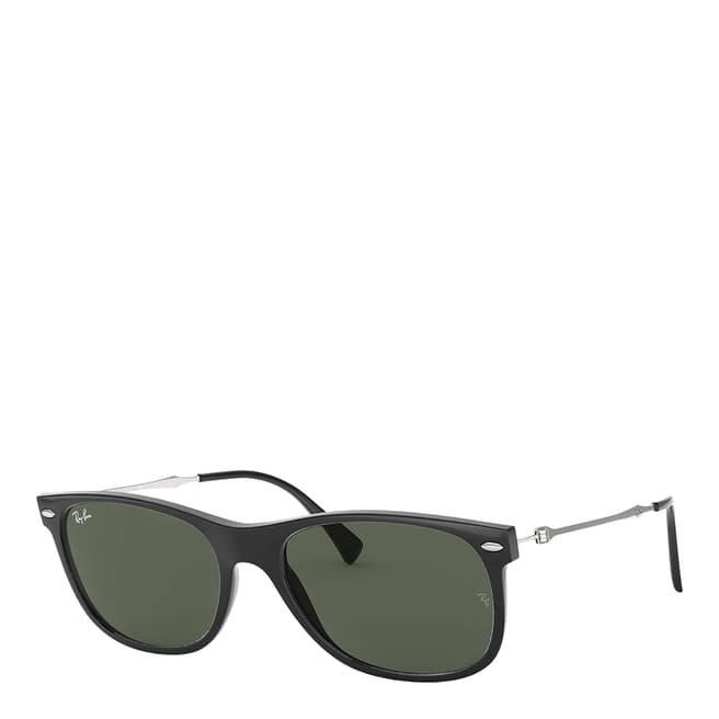 Ray-Ban Unisex Black Silver/Green Classic Ray-Ban Sunglasses 55mm
