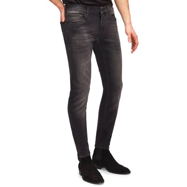 7 For All Mankind Washed Black Ronnie Tapered Jeans