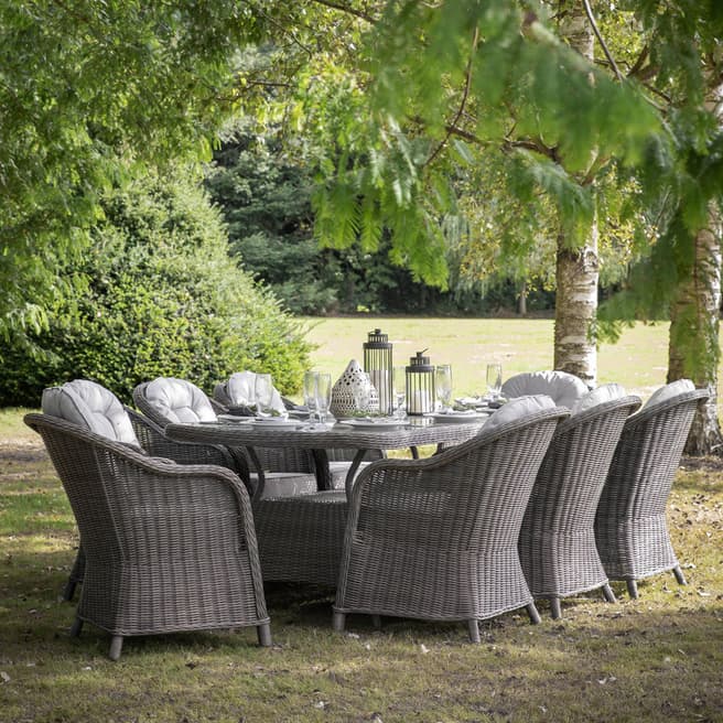 Gallery Living George 8 Seater Dining Set, Grey