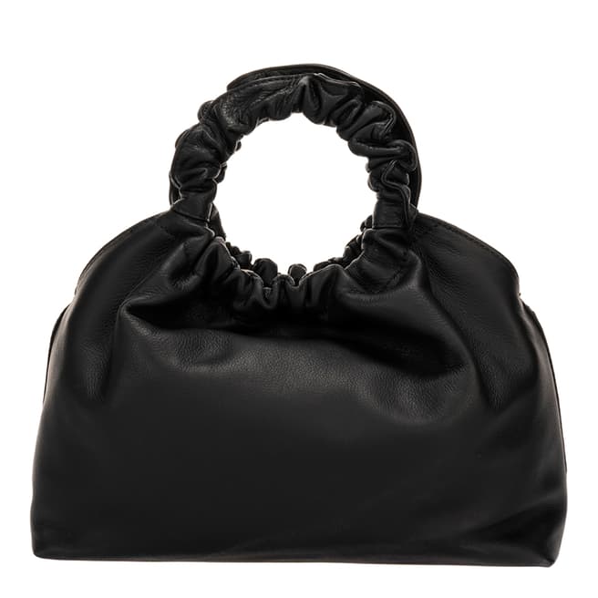 SCUI Studios Black Leather Top Handle Bag
