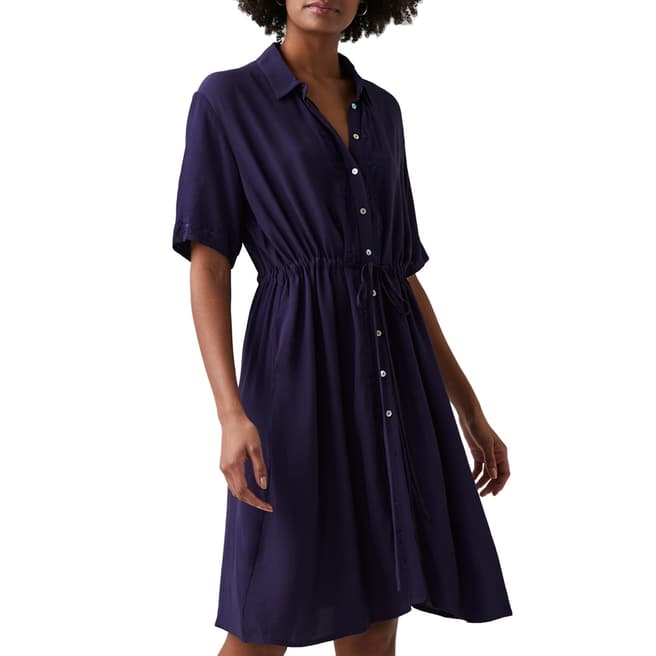 Great Plains Navy Tilly Embroidery Shirt Dress