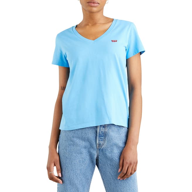 Levi's Bright Blue V-Neck Cotton T-Shirt