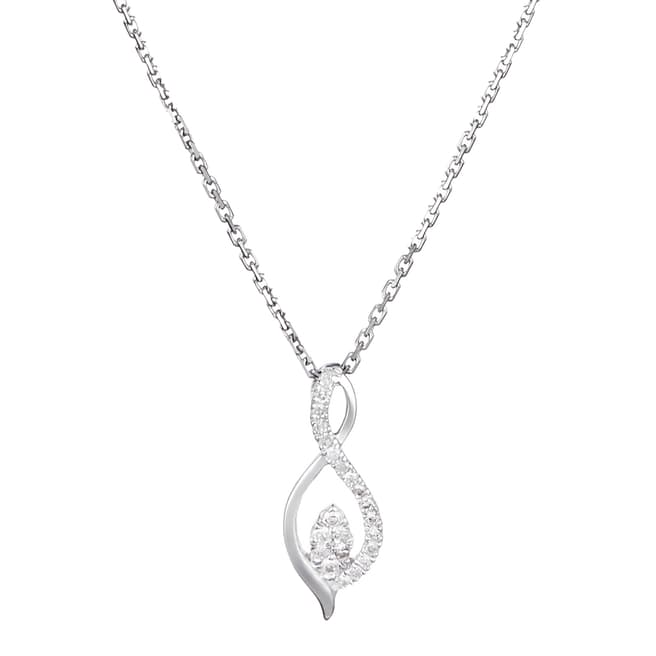 Diamond And Co Silver "Luna" Diamond Pendant Necklace