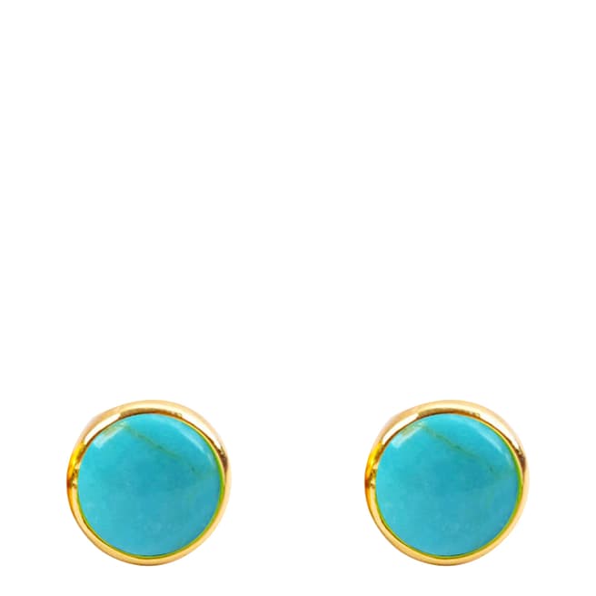 Liv Oliver 18K Gold Turquoise Stud Earrings