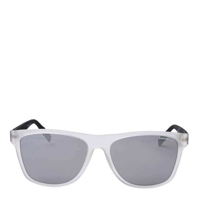 Montblanc Men's Crystal/Black/Silver Montblanc Sunglasses 56mm