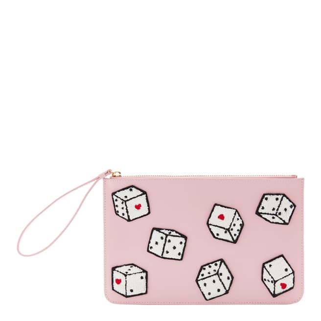Lulu Guinness Blossom Pink Dice Grace Pouch