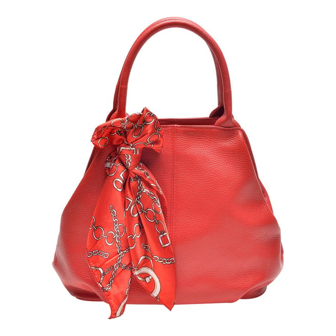 Carla Ferreri Red Leather Top Handle Bag