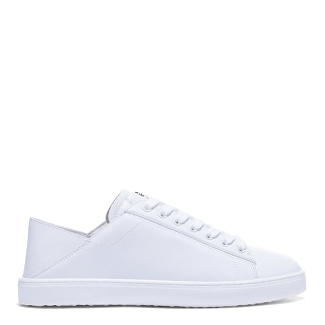 Stuart Weitzman White Leather Livvy Convertible Sneakers