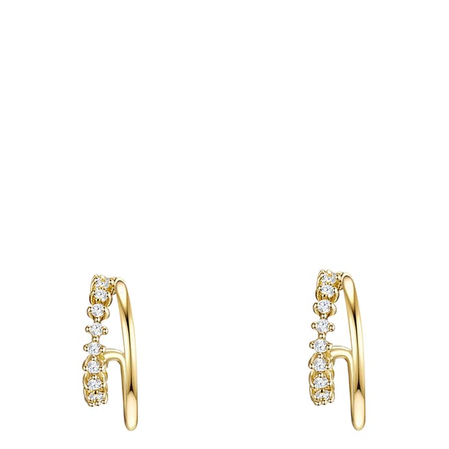 Nahla Jewels White/Yellow Gold Stud Earrings