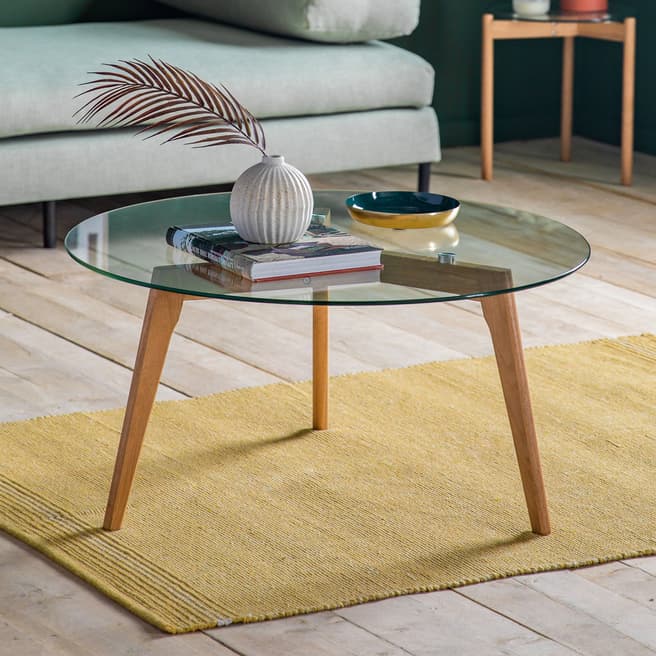 Gallery Living Waterford Round Coffee Table, Oak